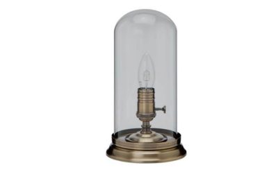 Heart of House Coles Cloche Glass Table Lamp - Antique Brass
